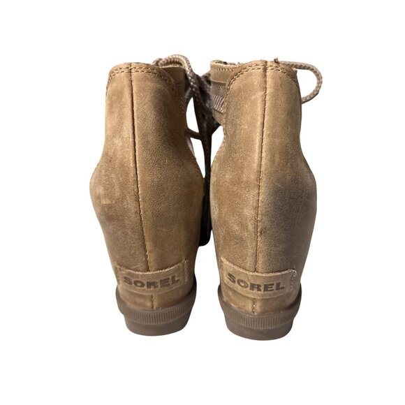 Sorel Gladiator Style Lace-Up Wedge Sandals Size 6 Brown Suede Upper & Rubber So - Picture 2 of 7